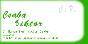 csaba viktor business card